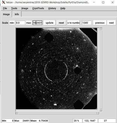 Diffraction image in Fabian after background processing and artifact removing) Diffraction image in Fabian after background processing and artifact removing)